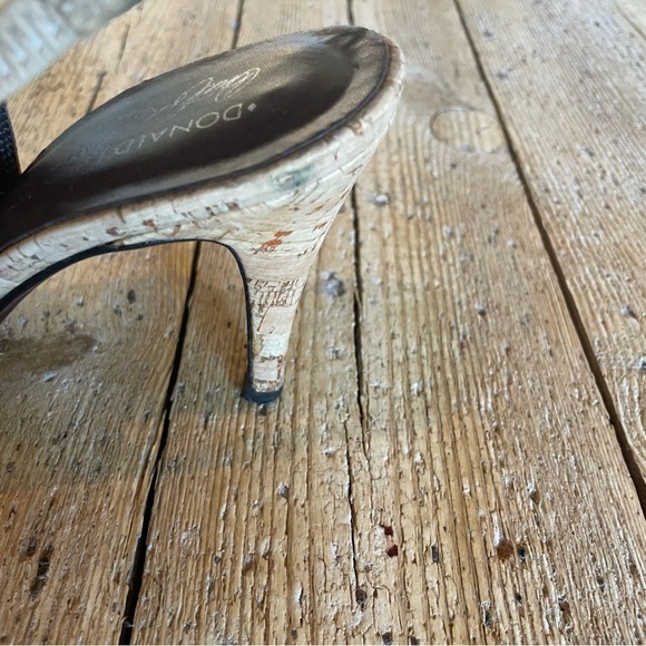 Donald J Pliner Cork Slingback Heels Stiletto Sandal Shoe 9 - Picture 11 of 15